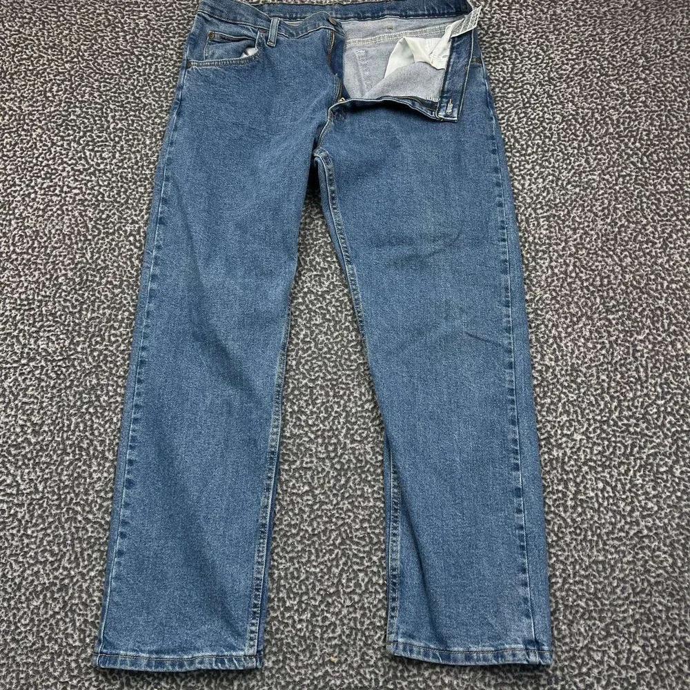 Wrangler‎ Jeans Men 36x30 Blue Straight Fit Denim Pants Outdoor Cotton
